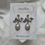 [SNSD Tiffany Earring] Mary Earring - Pearl Version (Silver)