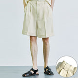 ループステッチターンアップハーフパンツ / loop stitch turn up half pants cream