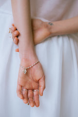 [MADE] Tiny ribbon bracelet (silver)