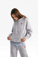 スモールチェリーサイドポケットフーディー／SMALL CHERRY SIDE POCKET HOODIE [MELANGE GRAY]