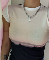 ホワイトパールチェーンネックレス/white pearl chain necklace