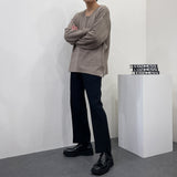 レッグ アップ サイド スリット スラックス / UN702 Leg Up side slit slacks (2 colors)