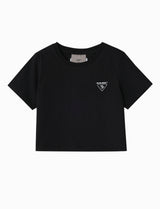 W04 ブラックコンセプトクロップTシャツ