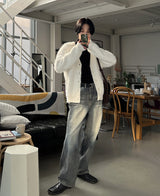 レッドドライデニムパンツ/Red dray denim