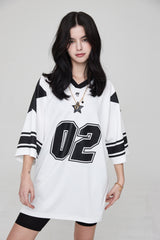 フットボールスタージャージオーバーサイズTシャツ / FOOTBALL STAR JERSEY OVERSIZED T-SHIRT OFF WHITE