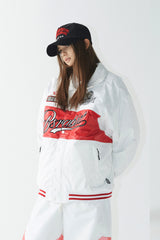 スポーティロゴカラーバーシティジャケット/BSR2223FWJK023 SPORTY LOGO COLLAR VARSITY JACKET WHITE