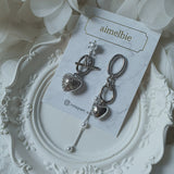 ハートアンドチェーンピアス / Heart and Chain Piercing - Silver Color