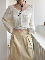プレッツェルクロップカーディガン / Pretzel Crop Cardigan (4color)