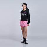acme de la vie / Sanrio HELLO KITTY LETTERING CROP HOODIE ZIP UP BLACK