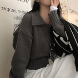 [BELLIDE MADE] Solid Standard Semi-Crop Knit Zip-Up