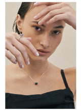 Crystal Heart Necklace (Black)