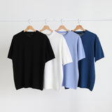 ロエミニマル半袖リネンラウンドニットウェア / Roe Minimal Short-Sleeved Linen Round Knitwear (9 colors)
