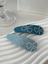 デニムリボンヘアピン