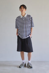 ストライプピケTシャツ/Stripe Pique Tee (Navy)