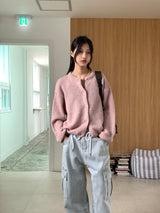[Wool 20] Shabot Cozy Alpaca Round Knit Cardigan
