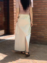 マイビーバンディングストリングコットンカーゴロングスカート / Mybi Banding String Cotton Cargo Long Skirt