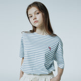 Dolphin stripe boat neck half sleeve t shirts (6563749560438)