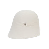 VZ stud logo summer knit bonnet hat Cream