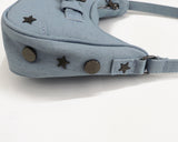 スタニーヴィンテージスターバックルデニムホーボショルダーバッグ / Staney Vintage Star Buckle Denim Hobo Shoulder Bag