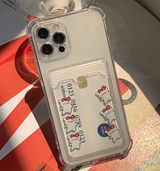 Red Fluffy Card Storage Phone Case