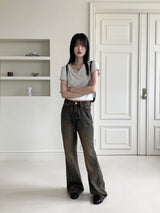 Juri Ruffle Ribbon Wrap Strap Cropped Short Sleeve T-shirt