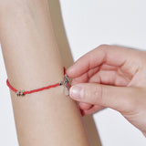 SILVER DONUT BRACELET RED