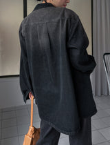 (UNISEX) メゾンウォッシングオーバーデニムシャツ