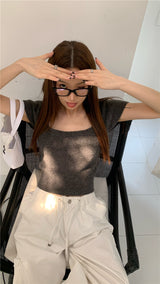 ホーリースクエアショートスリーブニット / Holly Square Short Sleeve Knit