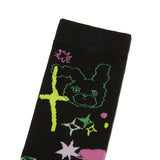 ウィティーバニープラネットソックス / WITTY BUNNY PLANET SOCKS [BLACK]