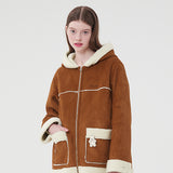 ウィティーバニーフーディームートンジャケット／WITTY BUNNY HOODIE MUSTANG [ORANGE]