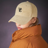 3D Monogram logo corduroy over fit ball cap CREAM