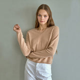 100%cashmere v neck basic top_macaroon (6653667115126)