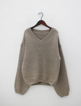 バゲットVネックニット/Baguette V-neck Knit (4color)