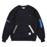ZIPPER OVERSIZED CREWNECK BLACK / WHITE MELANGE