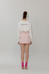 Fringe tweed skirt
