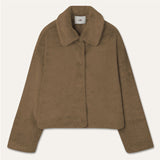 フェイクファーショートコート/FAKE FUR SHORT COAT_BROWN