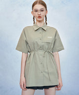 HIDE Cutting Half Sleeves Shirt (Light Khaki) (6570994565238)