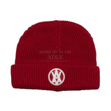 ロゴサークルエンブレムエンボスパッチショートビーニー/ A LOGO CIRCLE EMBLEM EMBOSS PATCH SHORT BEANIE RED