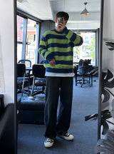 [premium] angora stripe knit