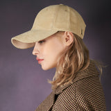 Gold point corduroy over fit ball cap CREAM