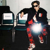 TZ PLAID TRACK PANTS - RED (6635088904310)