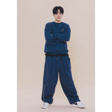 HOLYNUMBER7 X CHOI BYUNGCHAN BUCKET LIST GRAPHICS SWEAT SHIRT_NAVY