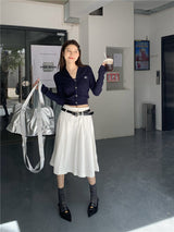 オーロラセーラートップ/Aurora Navy Collar Top