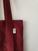 コーデュロイシンプルラインバッグ (autumn red)