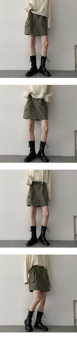 ファーミーウエストストリングカーゴミニスカート / Furme Waist String Cargo Mini Skirt