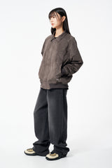 Vague Suede Bomber Jacket Brown
