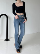 ウエストスリットブーツカットパンツ/no.2326 waist slit bootcut pants