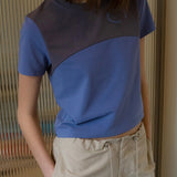 カーブクロップT / CURVE CROP TEE_BLUE CHARCOAL