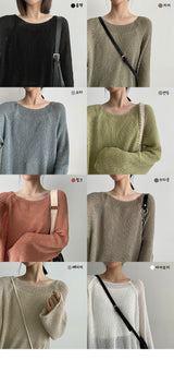 Hwiby Lip Round Long Sleeve Knitwear