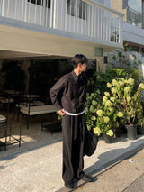 ミニマルビッグカラークロップドシャツ (Unisex)